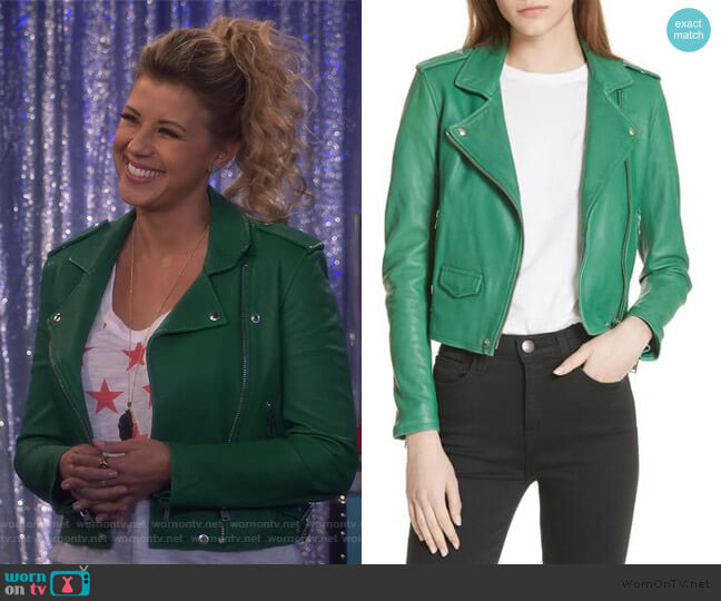 IRO Ashville Leather Jacket worn by Stephanie Tanner (Jodie Sweetin) on Fuller House