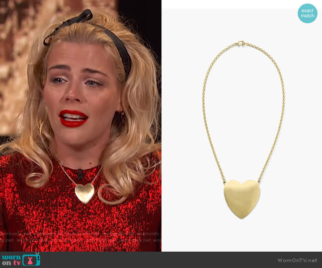 Irene Neuwirth Extra Large Flat Heart Necklace worn by Busy Philipps on Busy Tonight