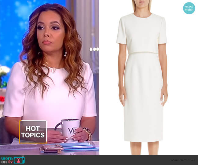 Jason Wu Popover Compact Crepe Sheath Dress worn by Sunny Hostin on The View