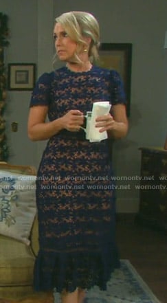 Jennifer’s blue floral lace dress on Days of our Lives