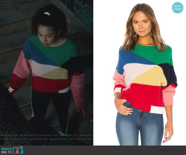 Joie Megu Colorblock Knit Pullover worn by Molly Hernandez (Allegra Acosta) on Marvels Runaways
