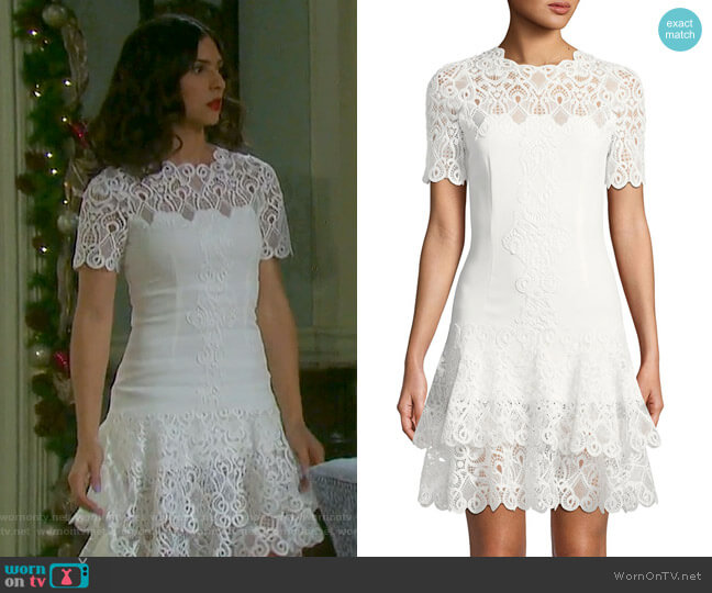 Jonathan Simkhai Lace Applique Mini Tee Dress worn by Gabi Hernandez (Camila Banus) on Days of our Lives