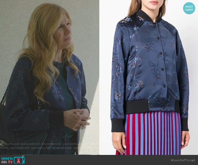 Kenzo Floral Embroidered Bomber Jacket worn by Debra Newell (Connie Britton) on Dirty John