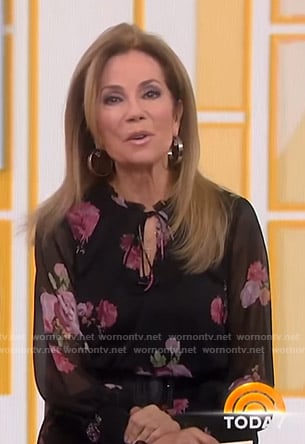 Kathie’s black floral keyhole dress on Today