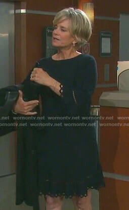 Kayla’s black laser-cut dress on Days of our Lives