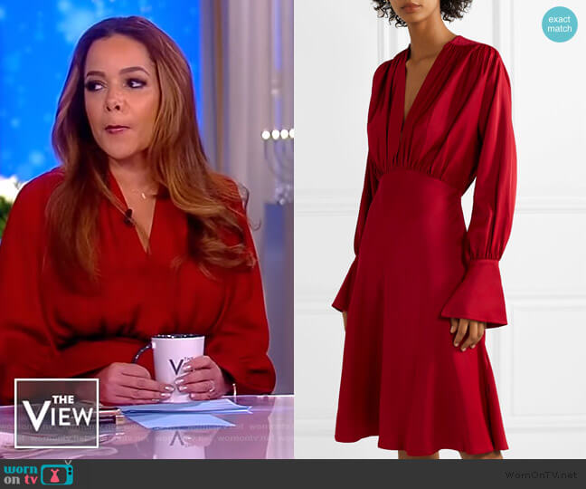 Khaite Connie gathered crepe dress worn by Sunny Hostin on The View