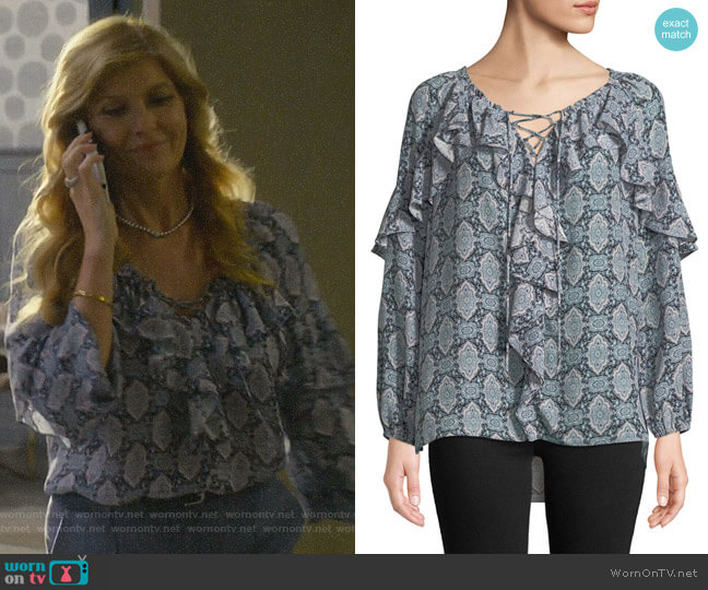 Kobi Halperin Tami Blouse worn by Debra Newell (Connie Britton) on Dirty John