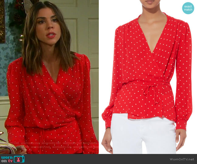 L'Agence Cara Blouse worn by Abigail Deveraux (Kate Mansi) on Days of our Lives