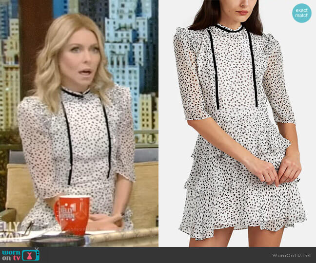 Laura Garcia Feroline Dot-Pattern Silk Dress worn by Kelly Ripa on Live with Kelly and Mark