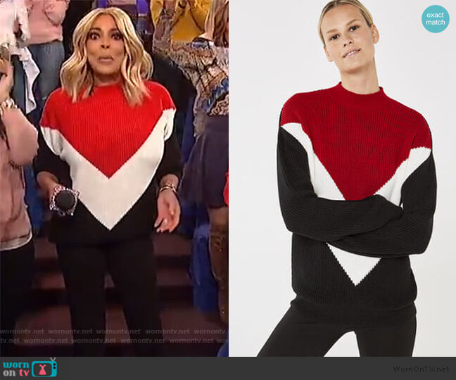 Long Tall Sally Chevron Color Block Sweater worn by Wendy Williams on The Wendy Williams Show