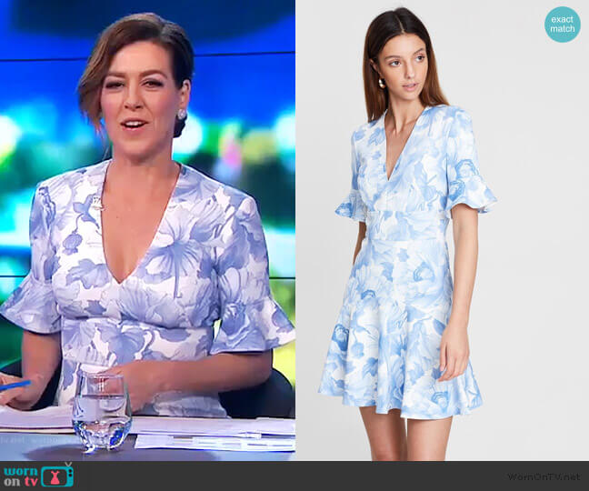 Lover Fleur V Flip Dress worn by Gorgi Coghlan on The Project