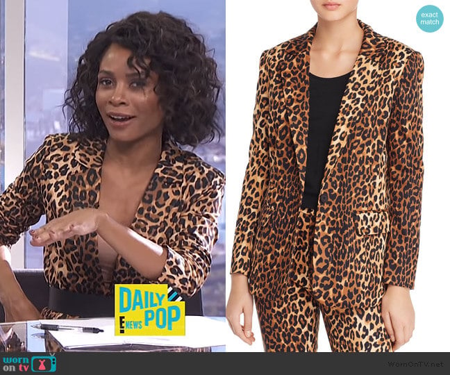 Lucy Paris Nahla Leopard Print Blazer worn by Zuri Hall on E! News
