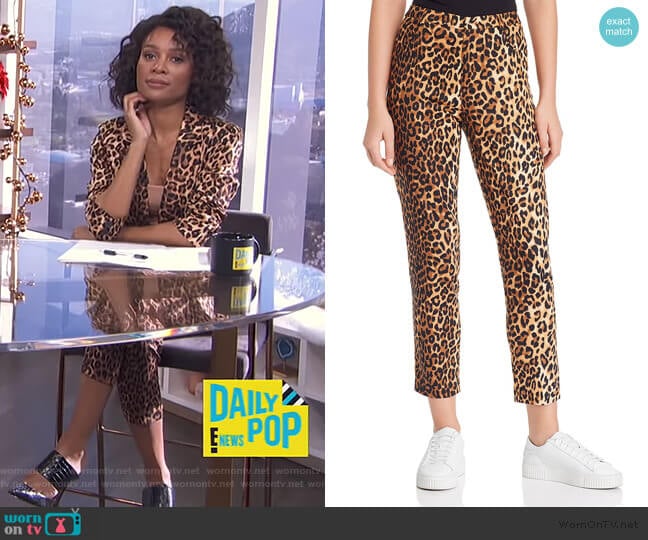 Lucy Paris Nahla Leopard Print Pants worn by Zuri Hall on E! News