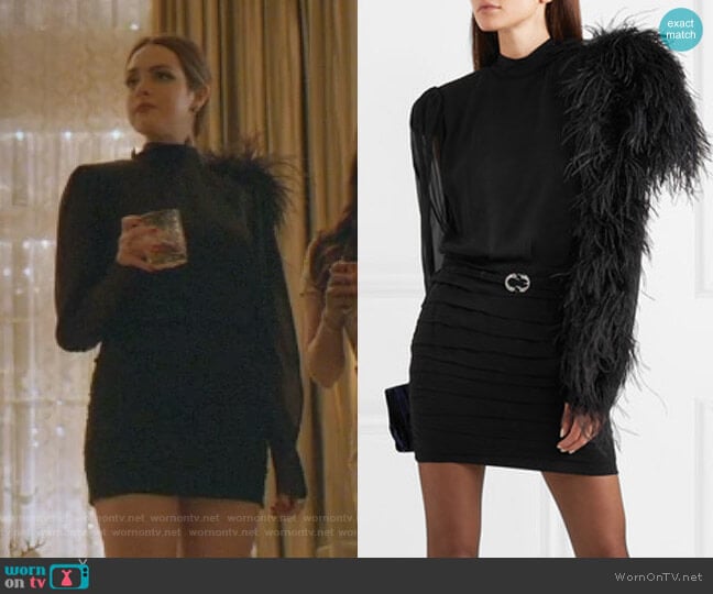 Magda Butrym Dubai Mini Dress worn by Fallon Carrington (Elizabeth Gillies) on Dynasty