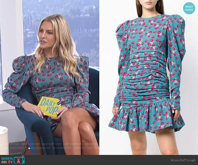 Magda Butrym Short Floral Dress worn by Morgan Stewart on E! News