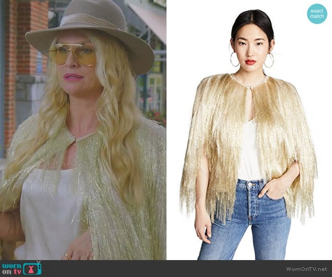 Maria Lucia Hohan Amal Cape worn by Alexis Carrington (Elaine Hendrix) on Dynasty