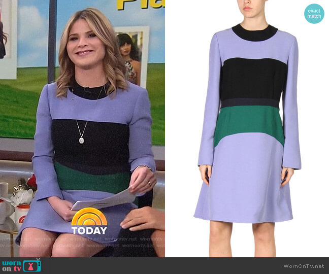 Marni Colorblock Cady Crepe Dress worn by Jenna Bush Hager on Today