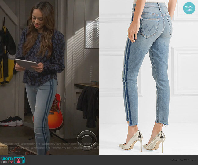 Mother The Stunner jeans worn by Claire (Amber Stevens West) on Happy Together
