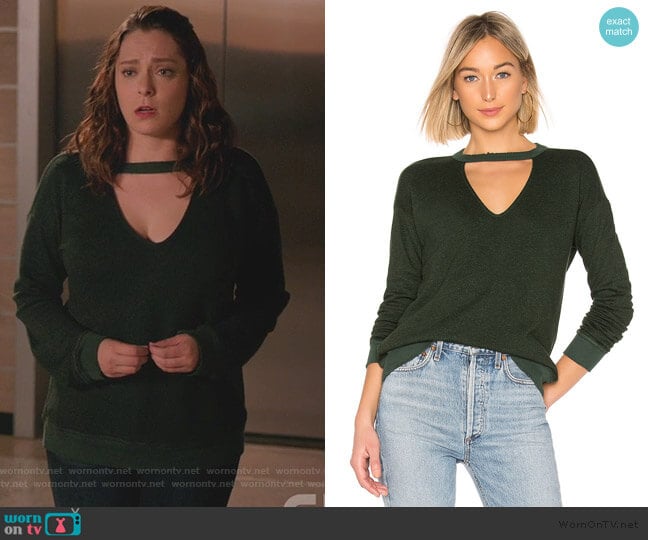 n:Philanthropy Pria Sweatshirt worn by Rebecca Bunch (Rachel Bloom) on Crazy Ex-Girlfriend