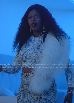 Porsha’s money print crop top on Empire