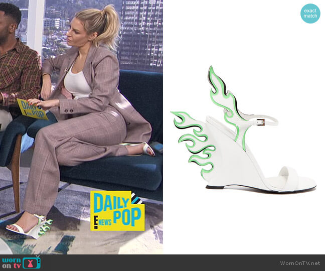 Prada Flame Sandals worn by Morgan Stewart on E! News