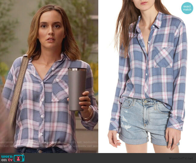 Rails Hunter Plaid Pocket Shirt in Indigo Berry worn by Angie (Leighton Meester) on Single Parents