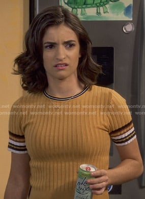 Ramona’s orange striped ribbed top on Fuller House