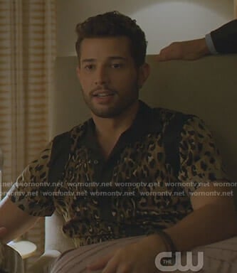 Sam’s leopard short sleeve shirt on Dynasty