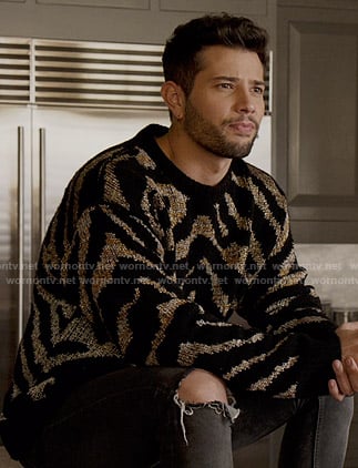 Sam’s tiger print sweater on Dynasty