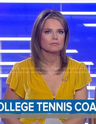 Savannah’s yellow velvet dress on Today