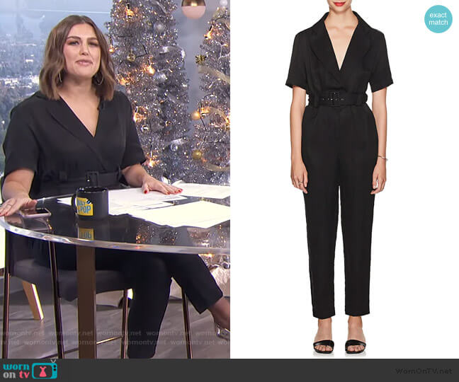 Sir The Label Emmanuel Linen-Blend Belted Jumpsuit worn by Carissa Loethen Culiner on E! News