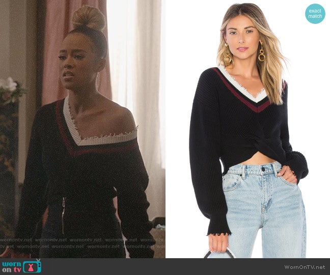 T by Alexander Wang Twist Front Sweater worn by Tiana Brown (Serayah McNeill) on Empire