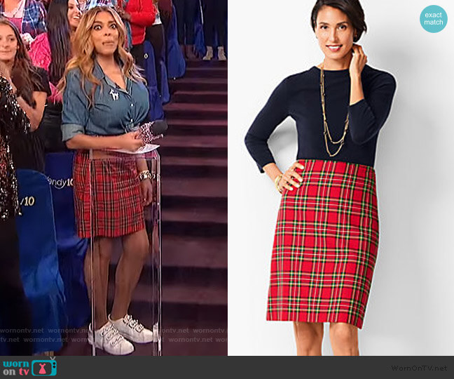 Talbots Tartan Plaid A-Line Skirt worn by Wendy Williams on The Wendy Williams Show