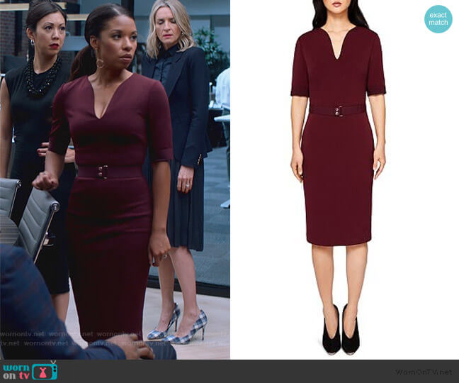Ted Baker Jesabil Belted Sheath Dress worn by Catherine Wilder (Angel Parker) on Marvels Runaways