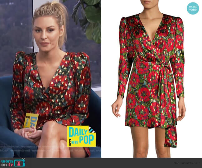 The Kooples Metallic Rose Mini Dress worn by Morgan Stewart on E! News