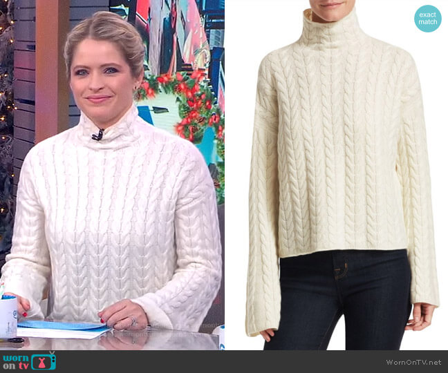 Theory Horseshoe Sweater worn by Sara Haines on Good Morning America