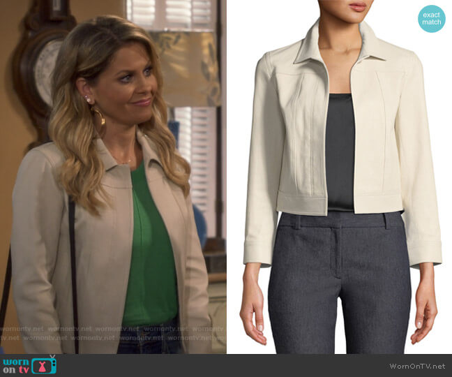 Theory Shrunken Jacket worn by DJ Tanner-Fuller (Candace Cameron Bure) on Fuller House