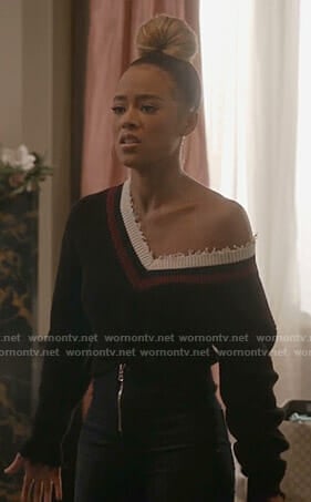 Tiana’s black twisted front sweater on Empire