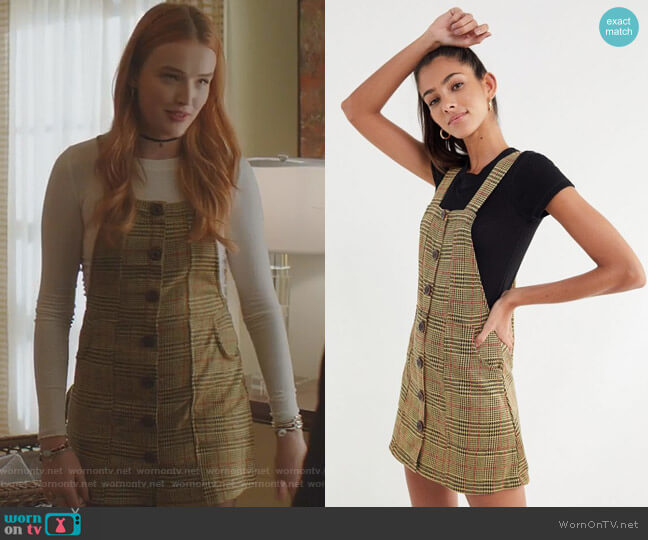 Urban Outfitters Joey Plaid Button-Down Skirtall Overall worn by Kirby Anders (Maddison Brown) on Dynasty