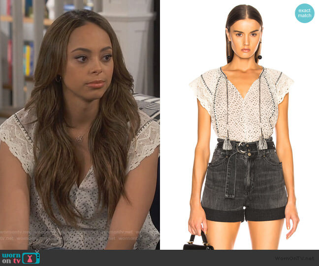 Ulla Johnson Rena Top worn by Claire (Amber Stevens West) on Happy Together