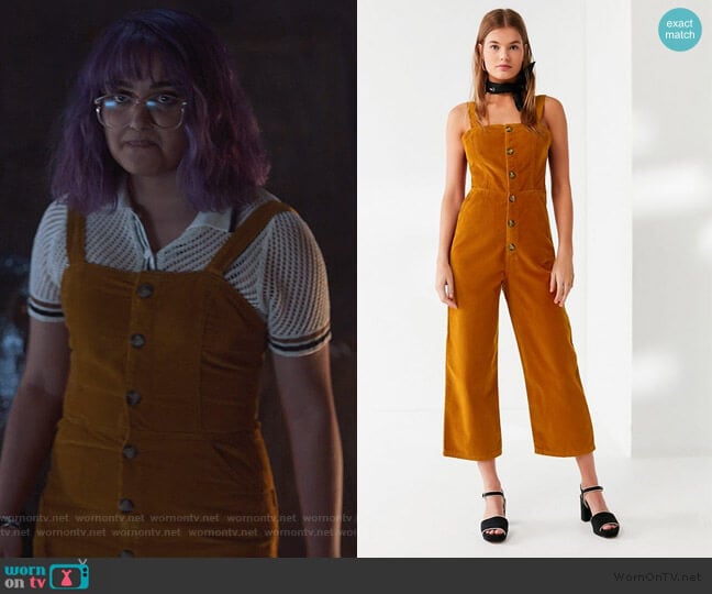 Urban Outfitters Corduroy Dungaree Jumpsuit worn by Gert Yorkes (Ariela Barer) on Marvels Runaways