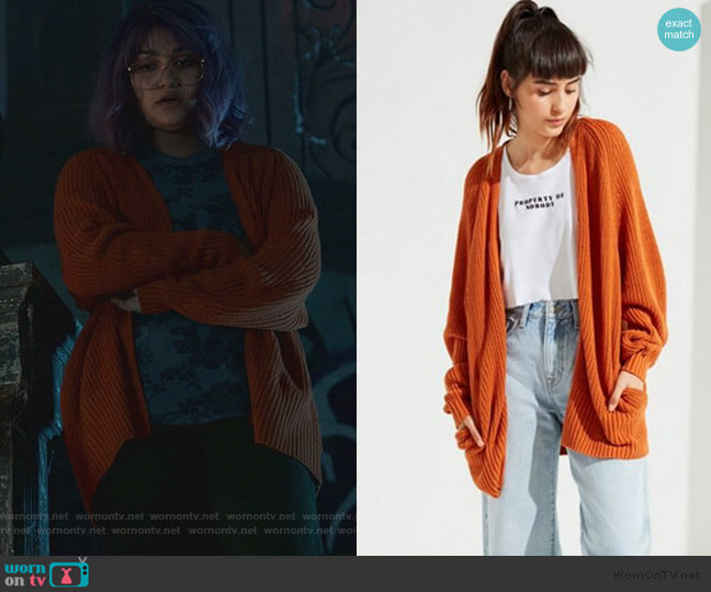 Urban Outfitters Blake Cardigan worn by Gert Yorkes (Ariela Barer) on Marvels Runaways