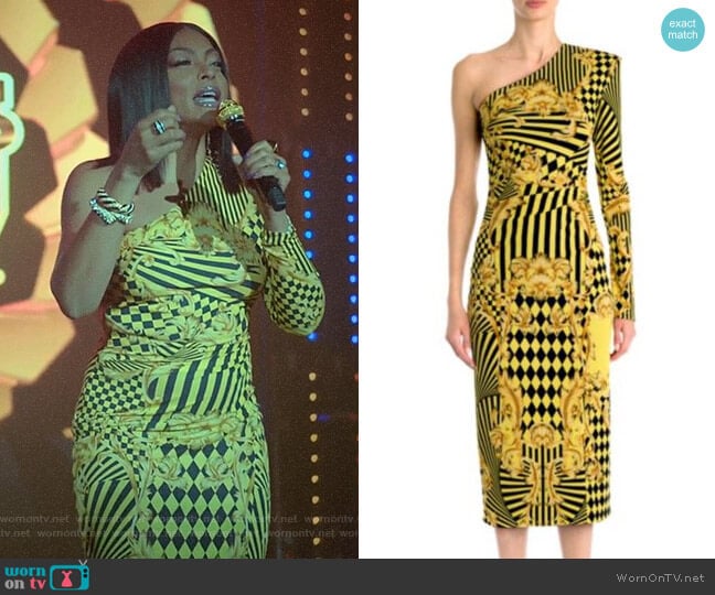 Versace One-Sleeve Jersey Dress worn by Cookie Lyon (Taraji P. Henson) on Empire