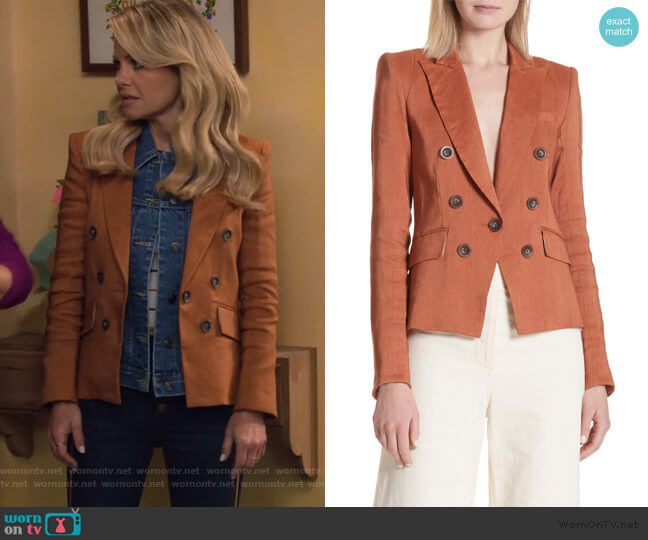 Veronica Beard Diego Linen Blend Dickey Jacket worn by DJ Tanner-Fuller (Candace Cameron Bure) on Fuller House