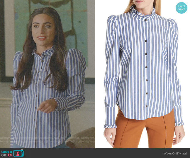 Veronica Beard Holli Shirt worn by Cristal Jennings (Daniella Alonso) on Dynasty