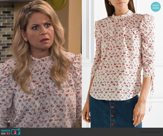 Veronica Beard Howell Flora Blouse worn by DJ Tanner-Fuller (Candace Cameron Bure) on Fuller House