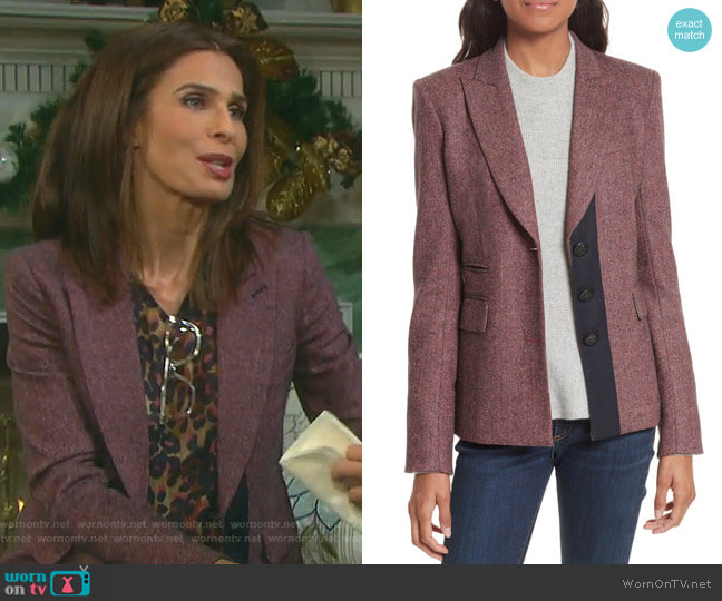 Veronica Beard Sterling Grosgrain Trim Jacket worn by Hope Williams (Kristian Alfonso) on Days of our Lives
