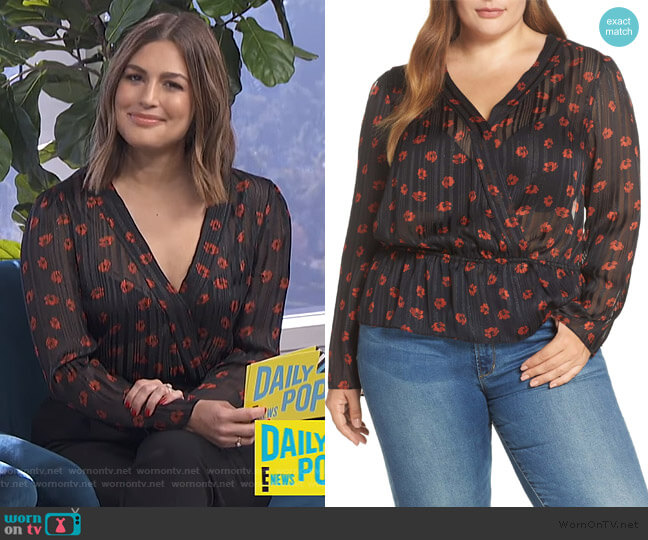 Wayf Virginia Peplum Top worn by Carissa Loethen Culiner on E! News