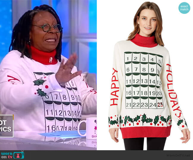 Whoopi My Holiday Advent Calendar Sweater worn by Whoopi Goldberg on The View