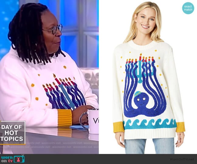 Whoopi Octopus Menorah Sweater worn by Whoopi Goldberg on The View